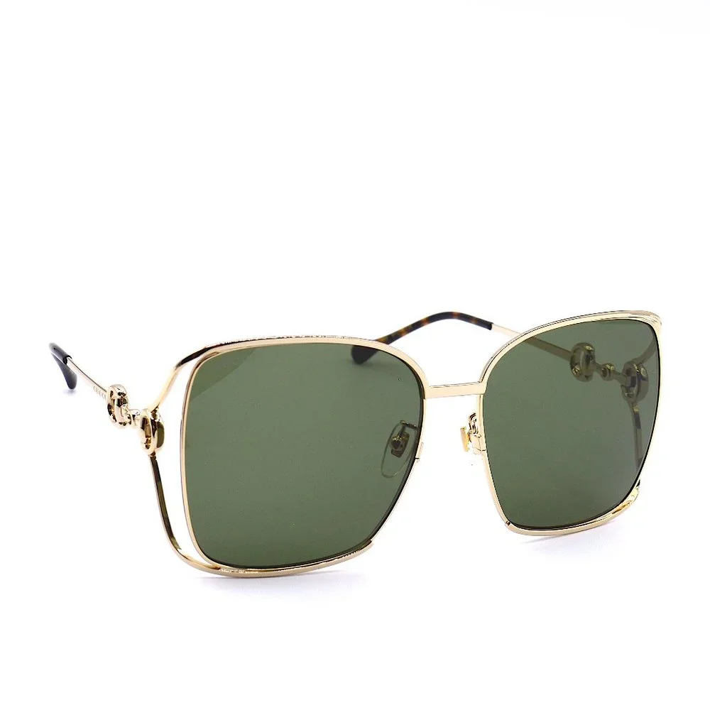 NEW GUCCI GG1020S 003 GOLD GREEN GRADIENT AUTHENTIC SUNGLASSES - Picture 3 of 14